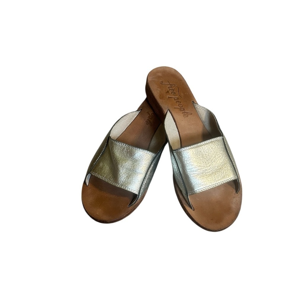 Free People Day Bird Metallic Sandals Silver - Picture 1 of 4